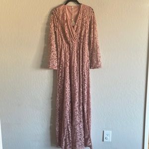 NWT Pink Blush lace maternity gown